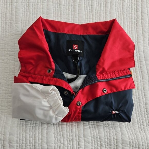 Southpole Windbreaker Pullover Men's XXL Red White Blue Packable Lightweight - Picture 15 of 16